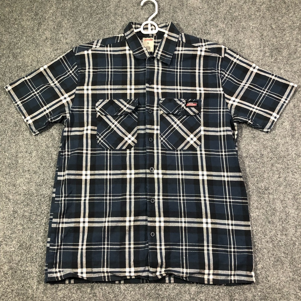 Dickies Shirt Button Up Short Sleeve Mens L Large